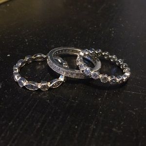 Stackable sterling silver rings size 5